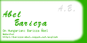 abel baricza business card